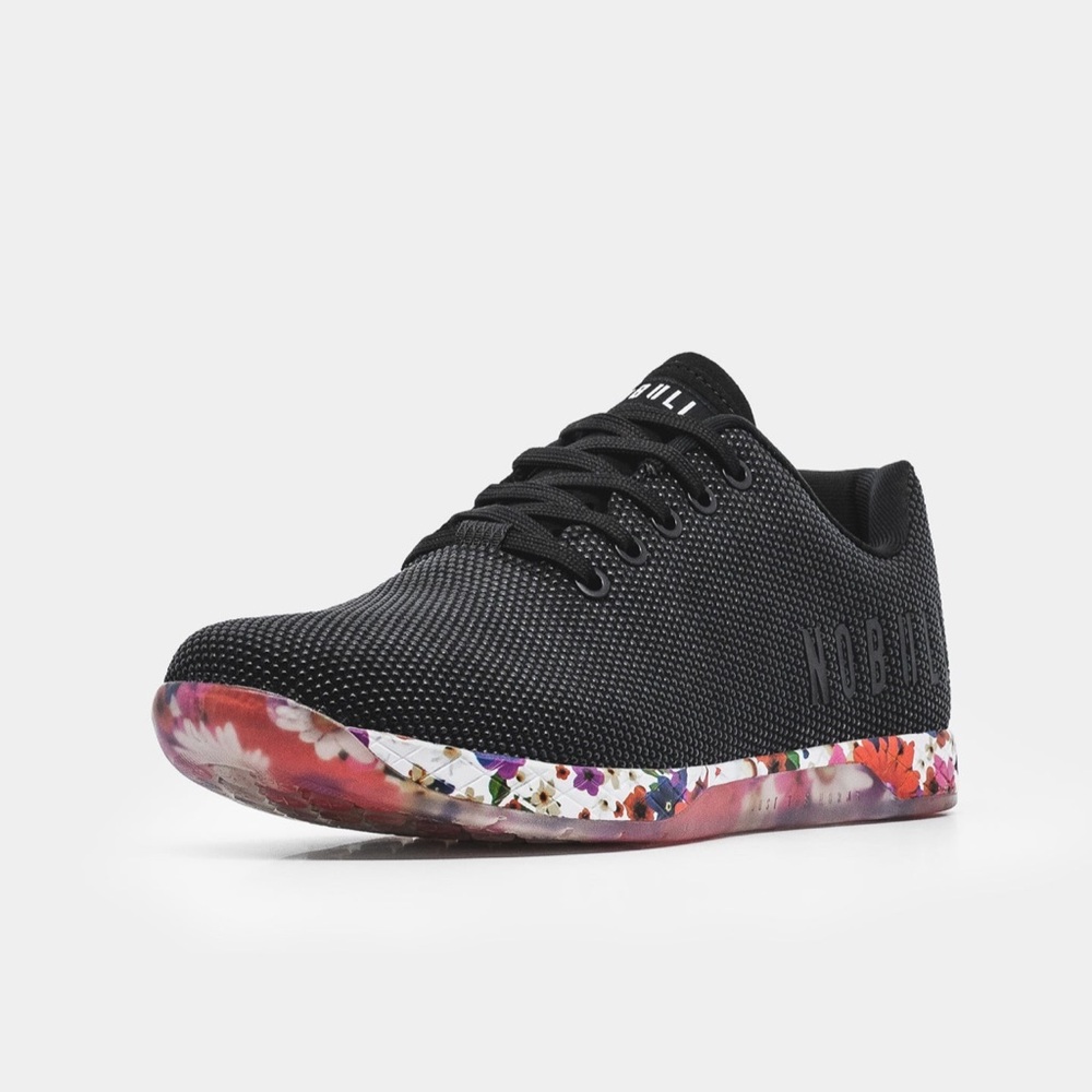 NOBULL PROJECT Black Daisy Training Sneaker - size W 9.5 M 8 - Brand new in box
